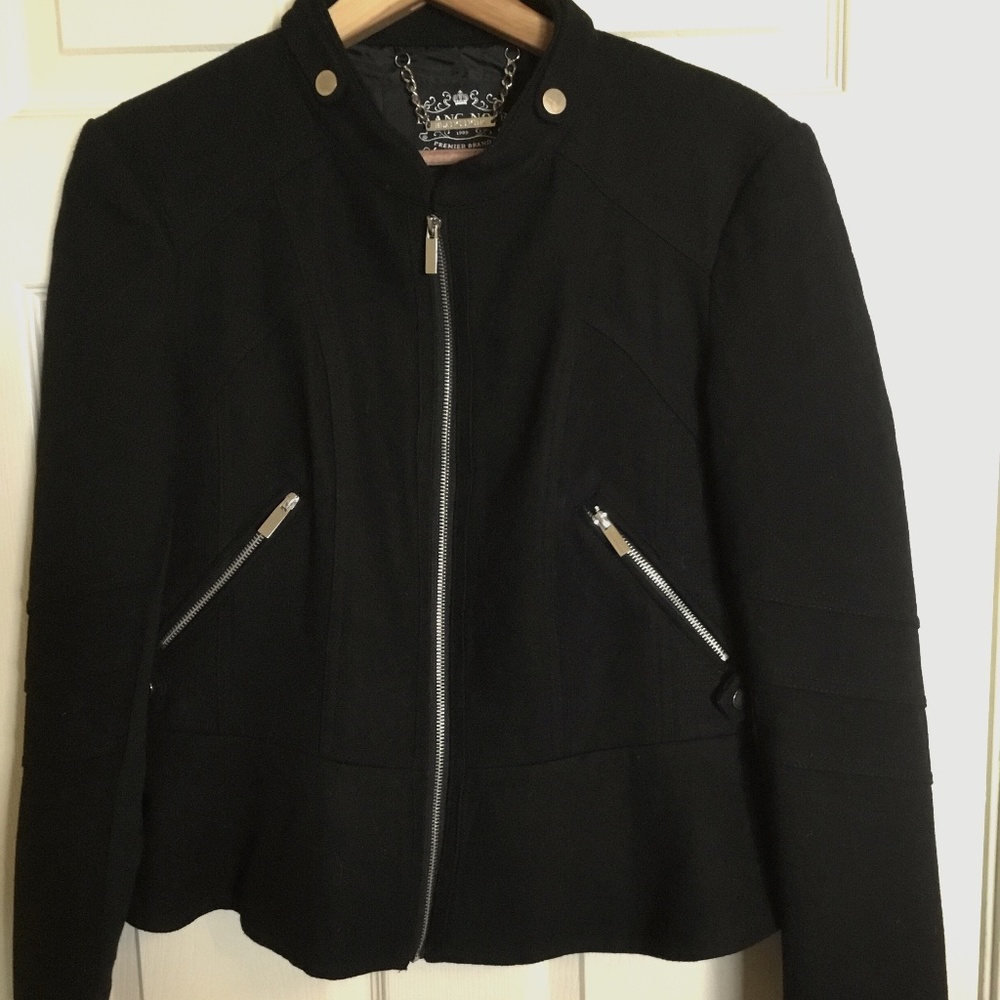 Blanc Noir Wool Jacket Size Large Black
